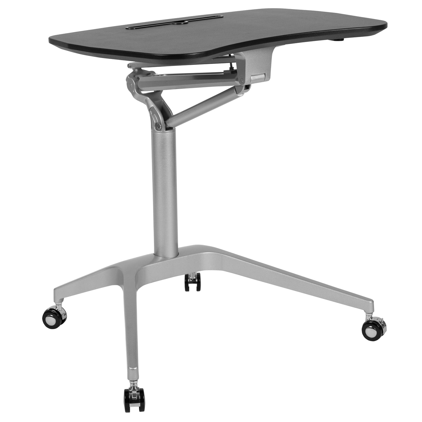 Black Mobile Sit to Stand Desk NAN-IP-10-BK-GG