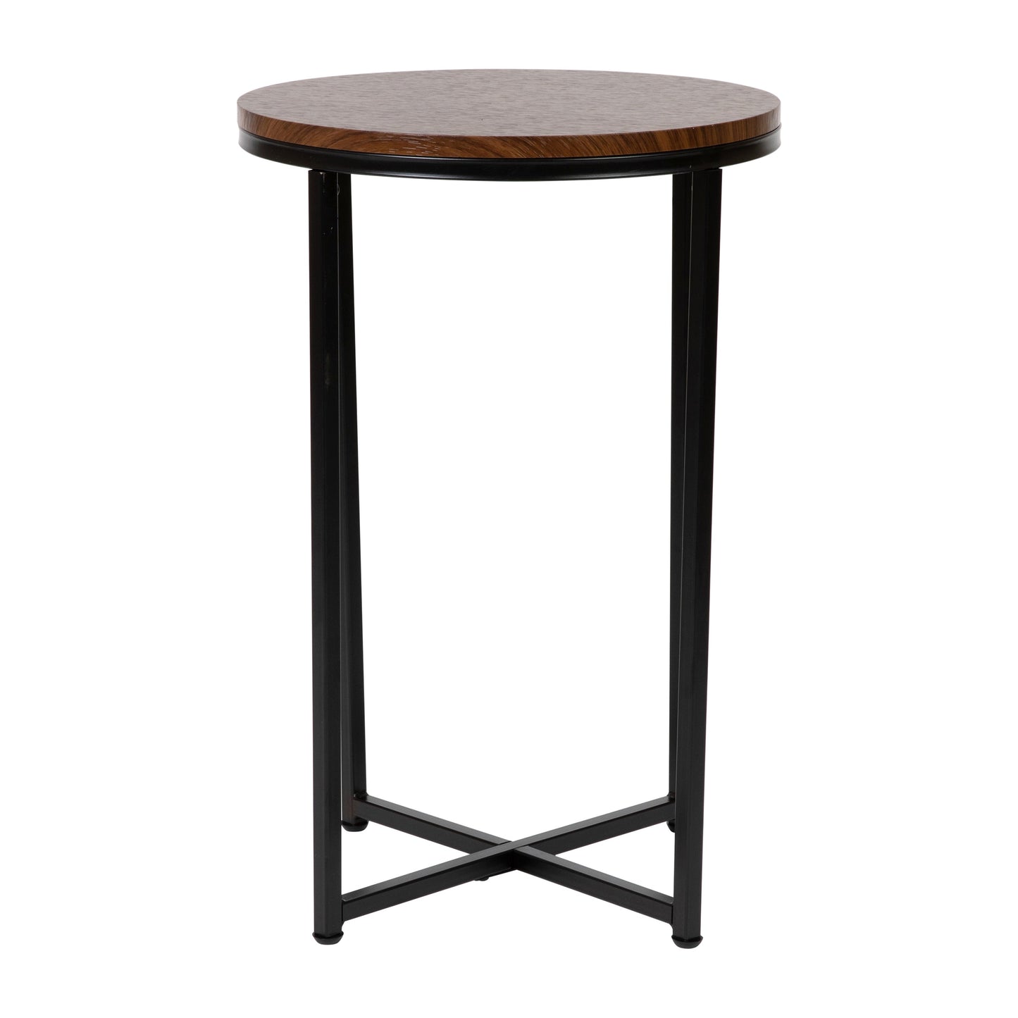 Walnut End Table-Black Frame NAN-JH-1787ET-WAL-BK-GG