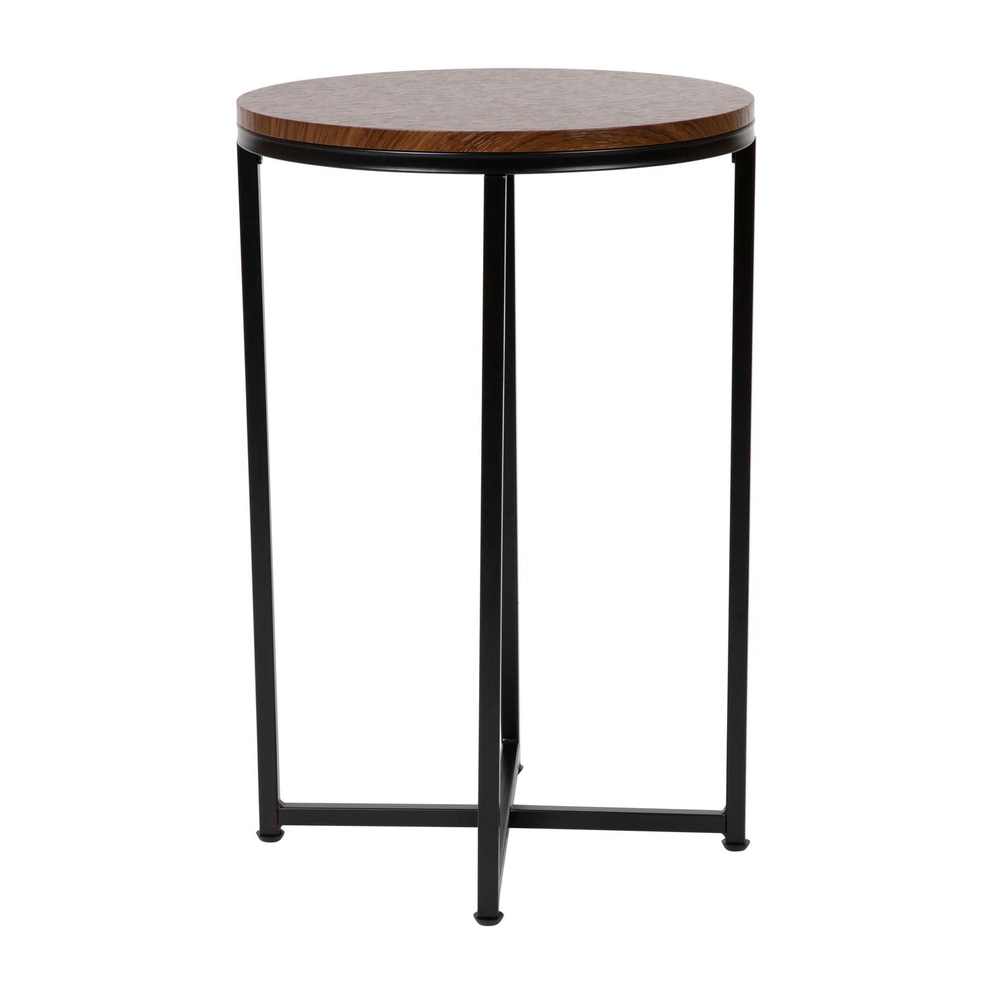Walnut End Table-Black Frame NAN-JH-1787ET-WAL-BK-GG