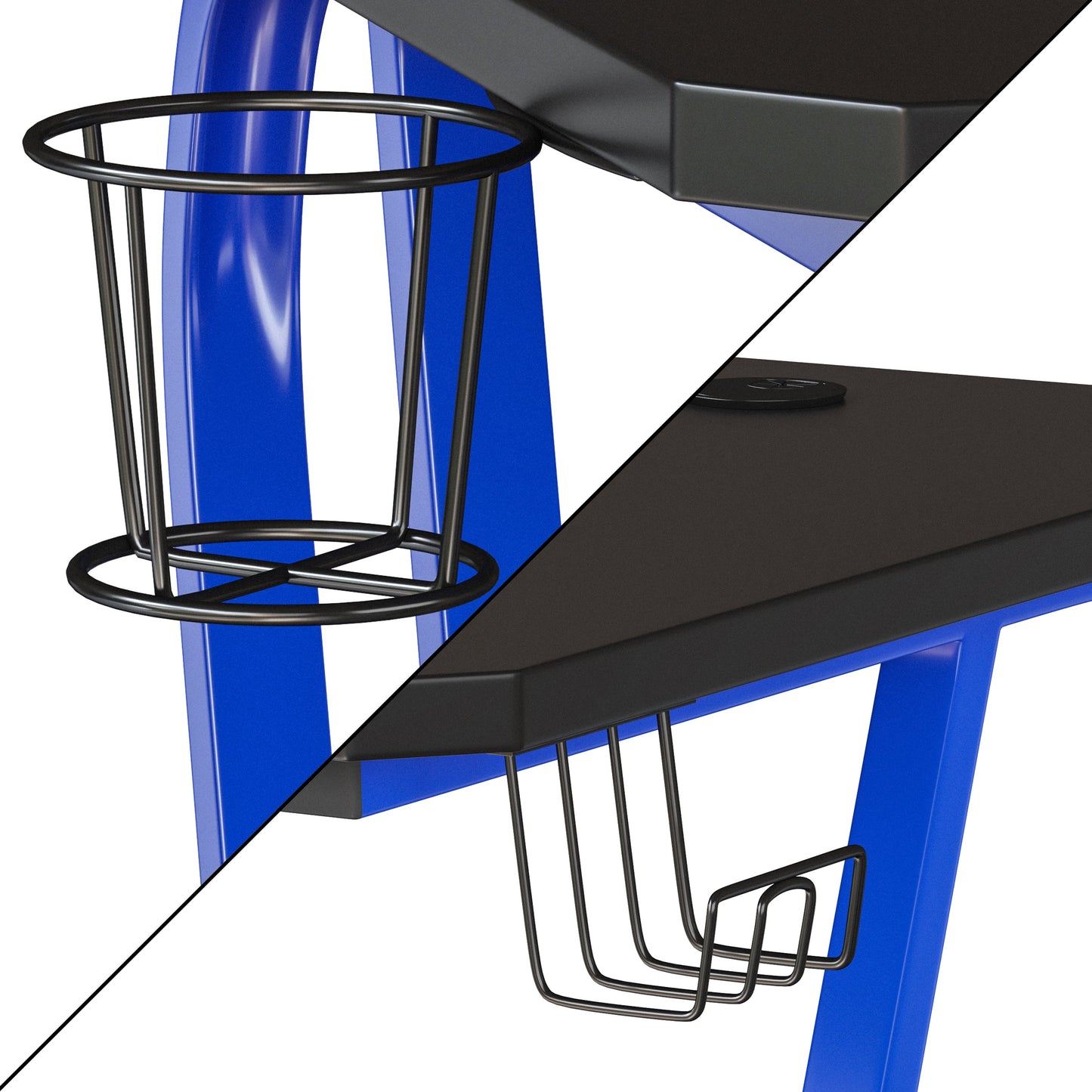 Blue Gaming Desk-Cup Holder NAN-RS-G1030-BL-GG