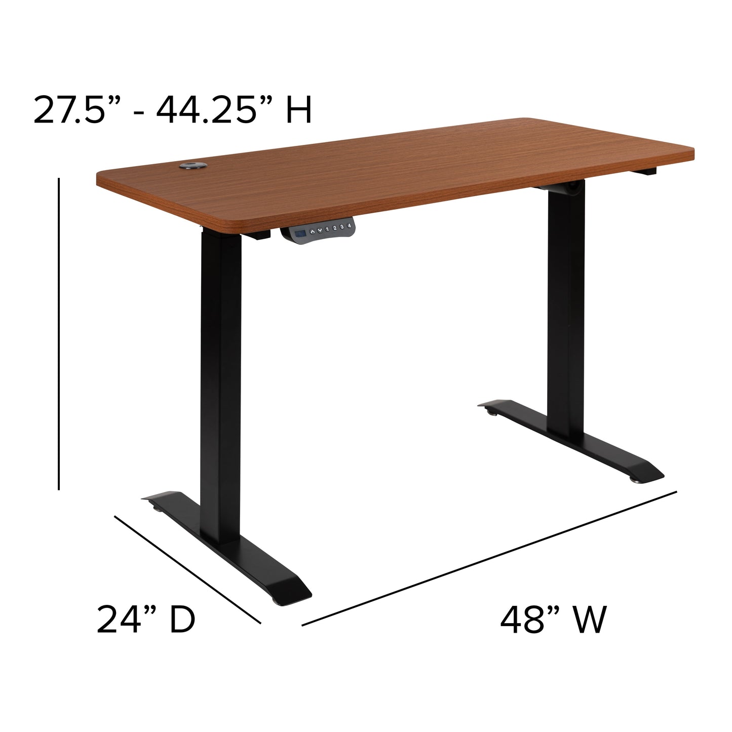 Mahogany Electric Stand Desk NAN-TG-2046-R-GG