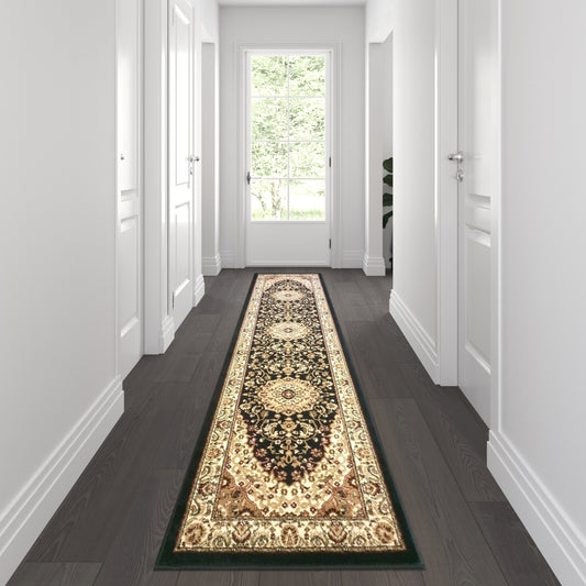 Black 3x10 Persian Area Rug NR-RG9-310-BK-GG