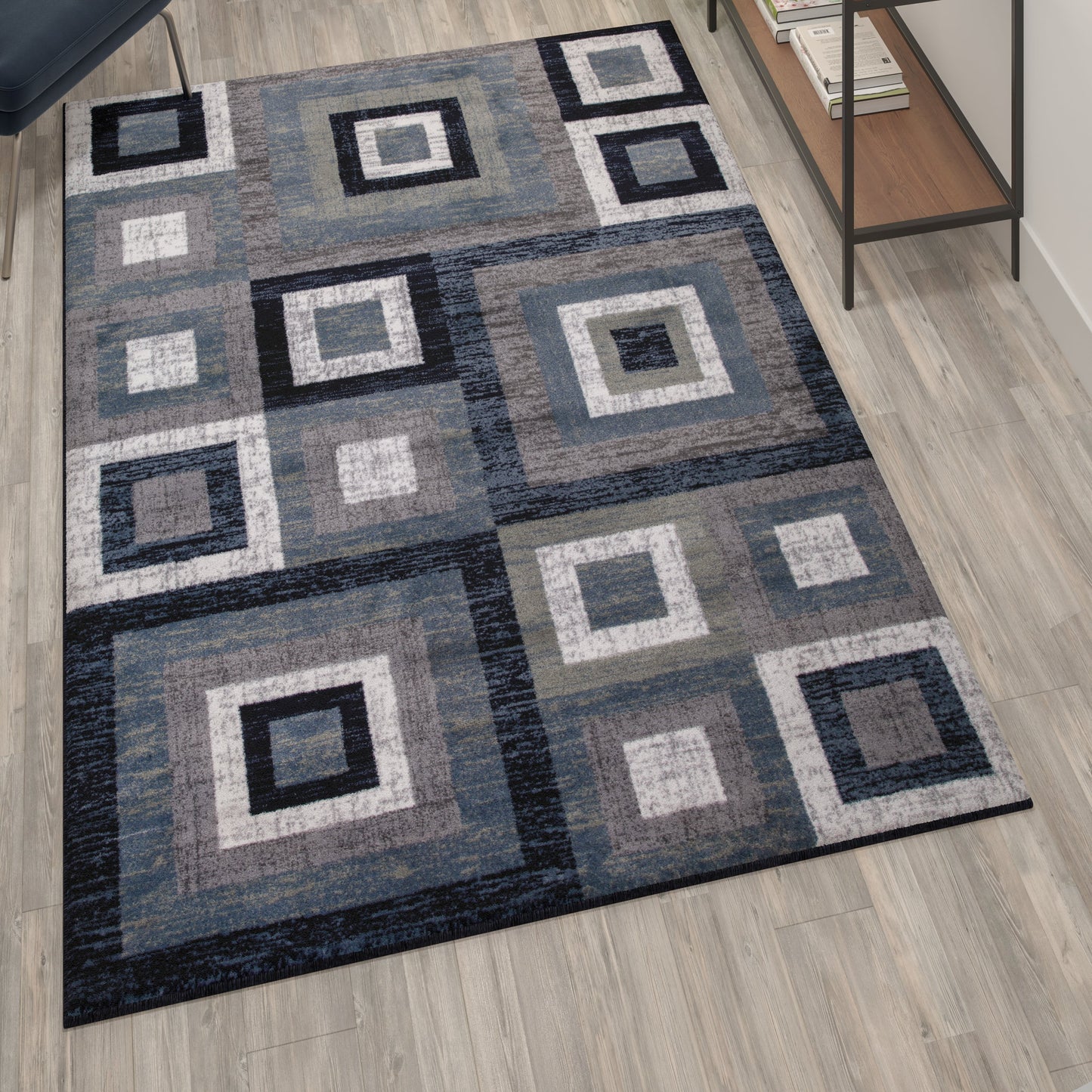 5x7 Blue Geometric Rug OK-HCF-7146ATUR-57-BL-GG