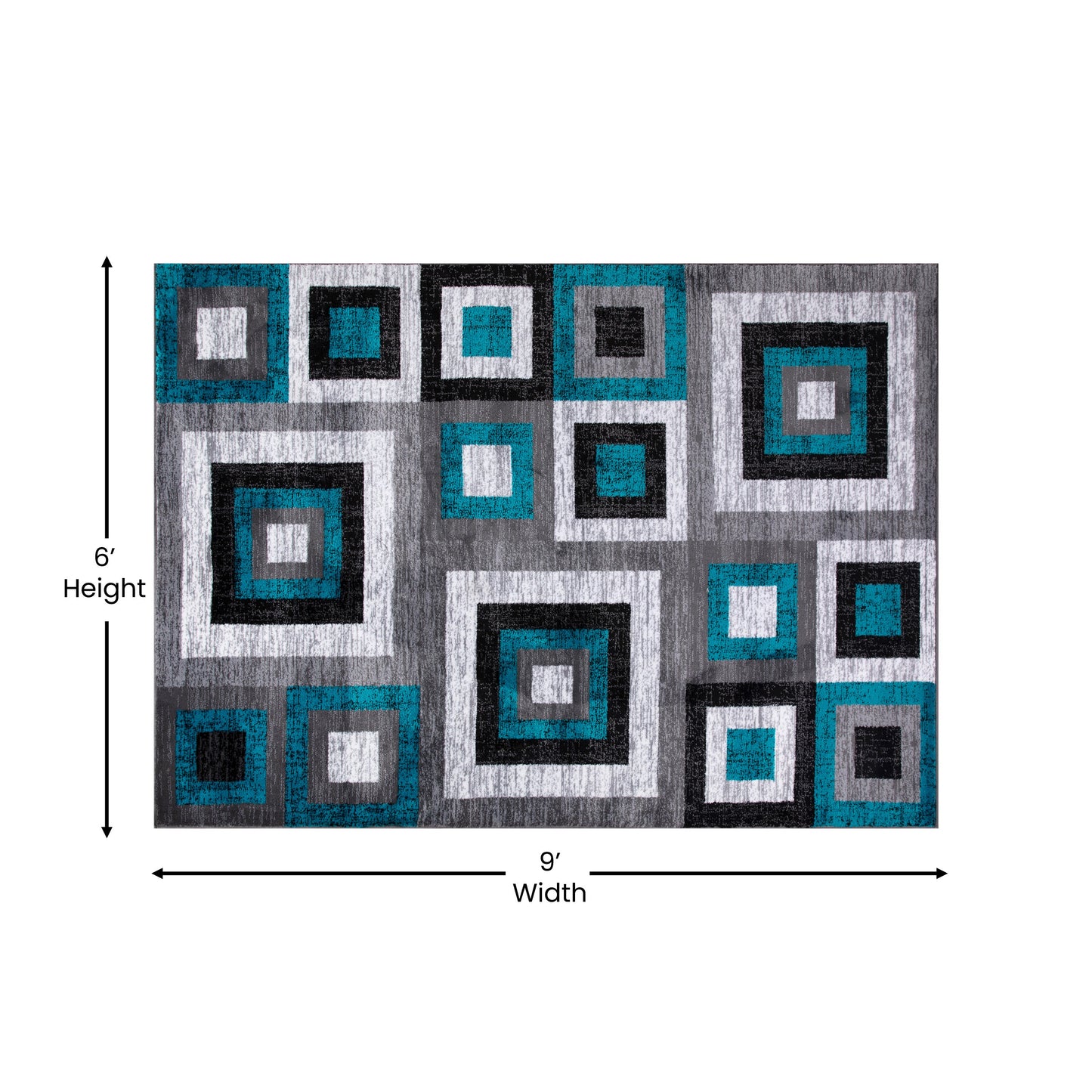 6x9 Turquoise Geometric Rug OK-HCF-7146ATUR-69-TUR-GG