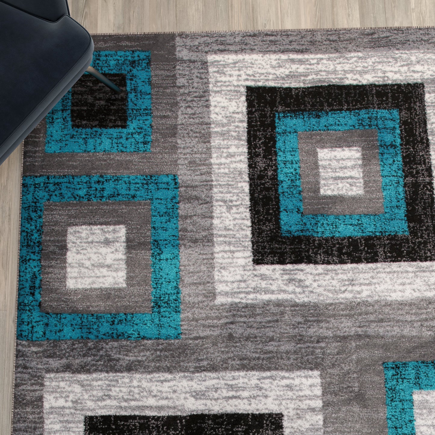 6x9 Turquoise Geometric Rug OK-HCF-7146ATUR-69-TUR-GG