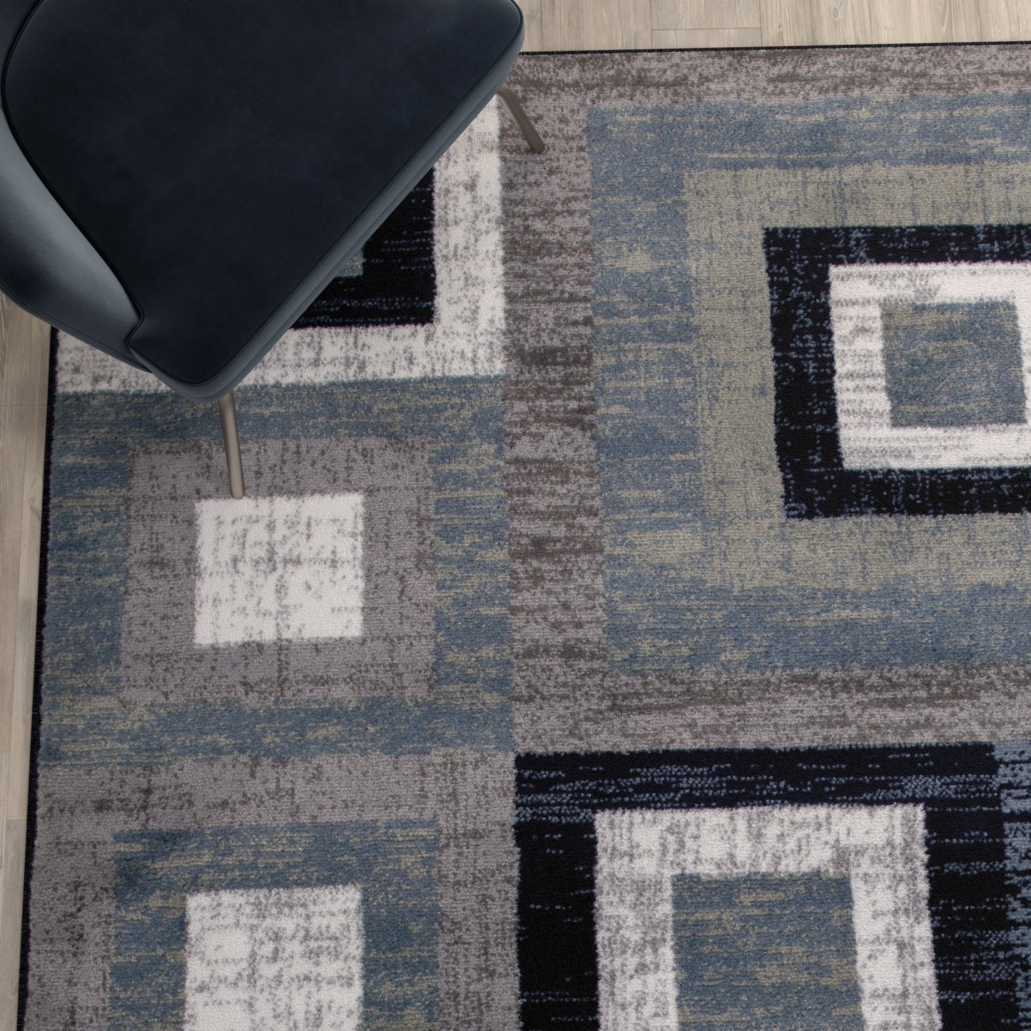 8x10 Blue Geometric Rug OK-HCF-7146ATUR-810-BL-GG