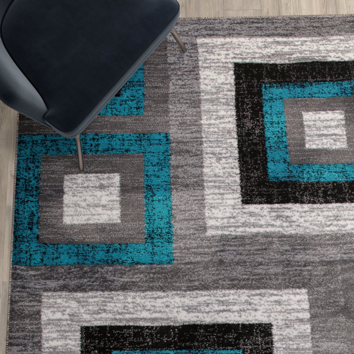 8x10 Turquoise Geometric Rug OK-HCF-7146ATUR-810-TUR-GG