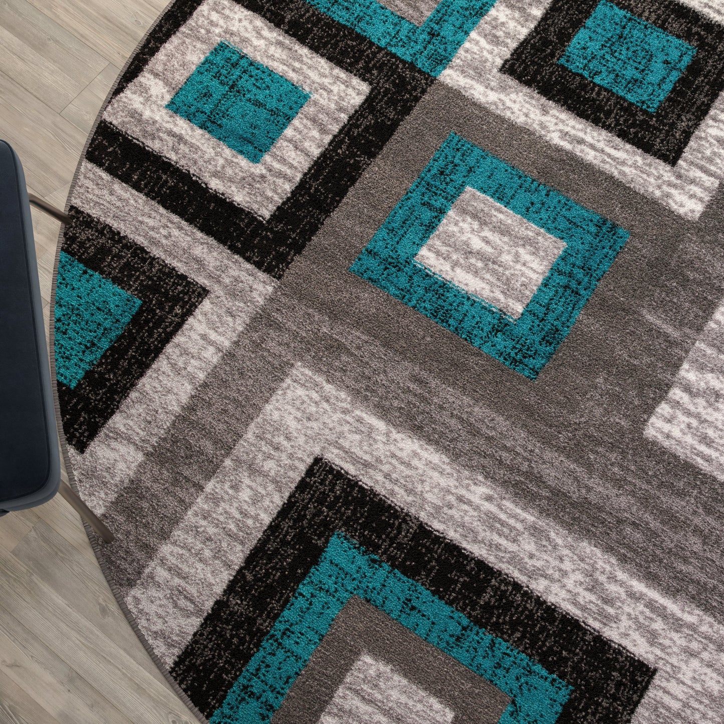 8x8 RD Turquoise Geometric Rug OK-HCF-7146ATUR-8R-TUR-GG