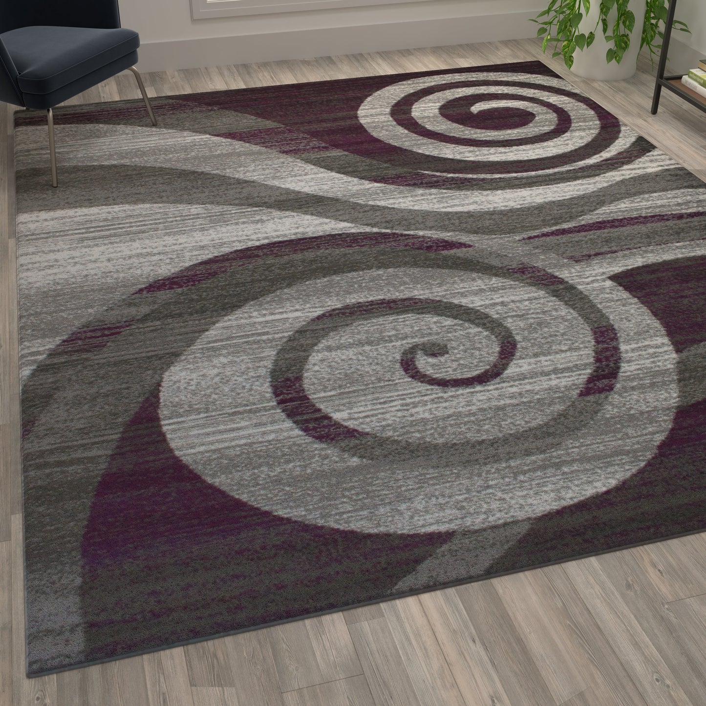 6x9 Purple Swirl Area Rug OKR-RG1103-69-PU-GG