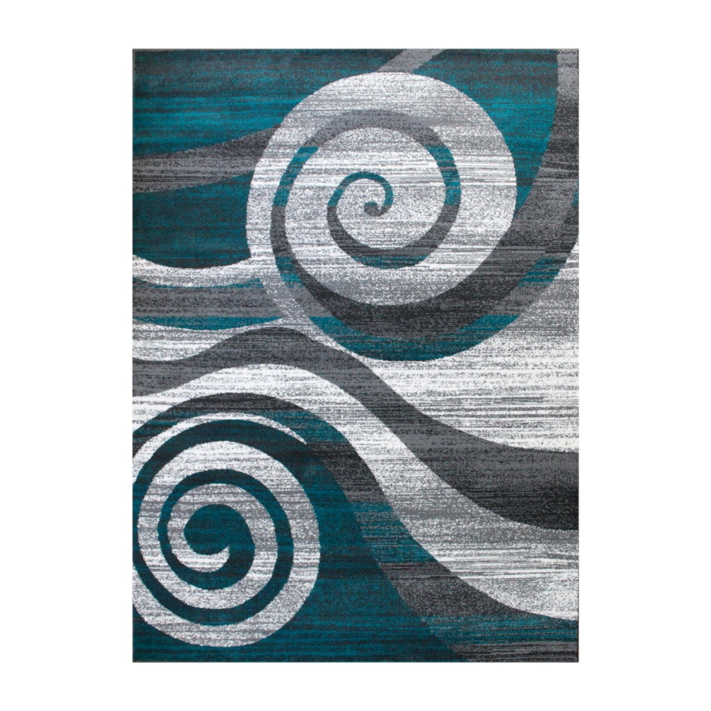 8x10 Turquoise Swirl Area Rug OKR-RG1103-810-TQ-GG