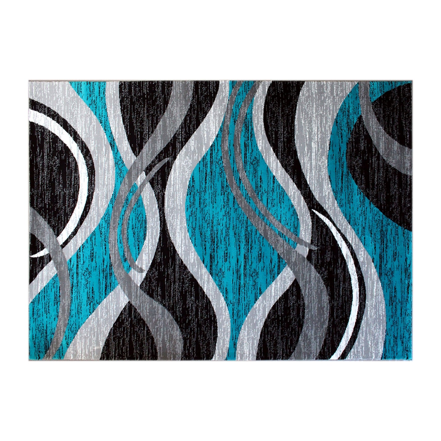 5x7 Turquoise Ripple Area Rug OKR-RG1109-57-TQ-GG