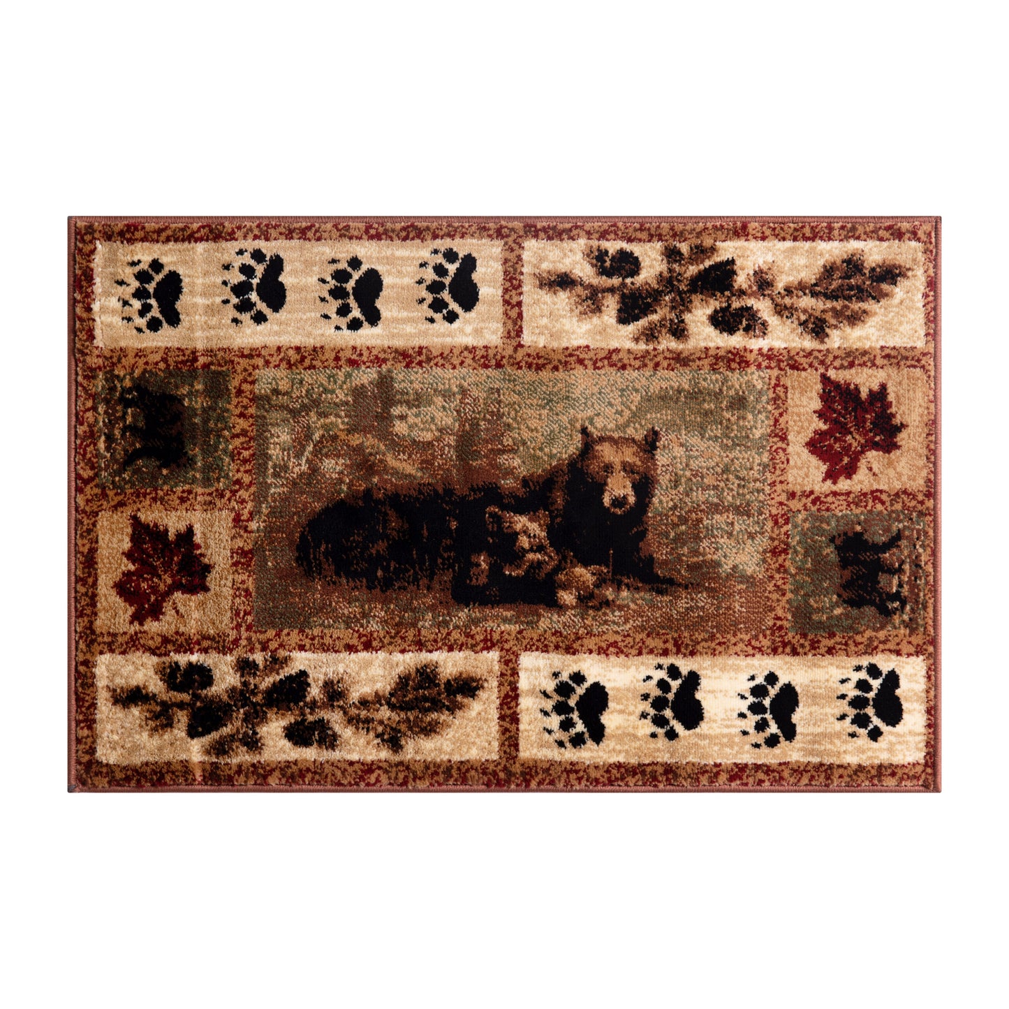 4x5 Brown Bear-Cubs Area Rug OKR-RG1114-45-BN-GG