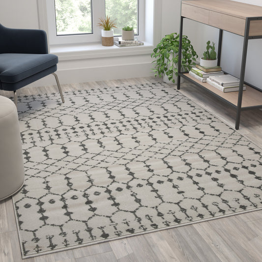 5x7 Ivory & Gray Area Rug RC-CR19-1330-57-IV-GR-GG