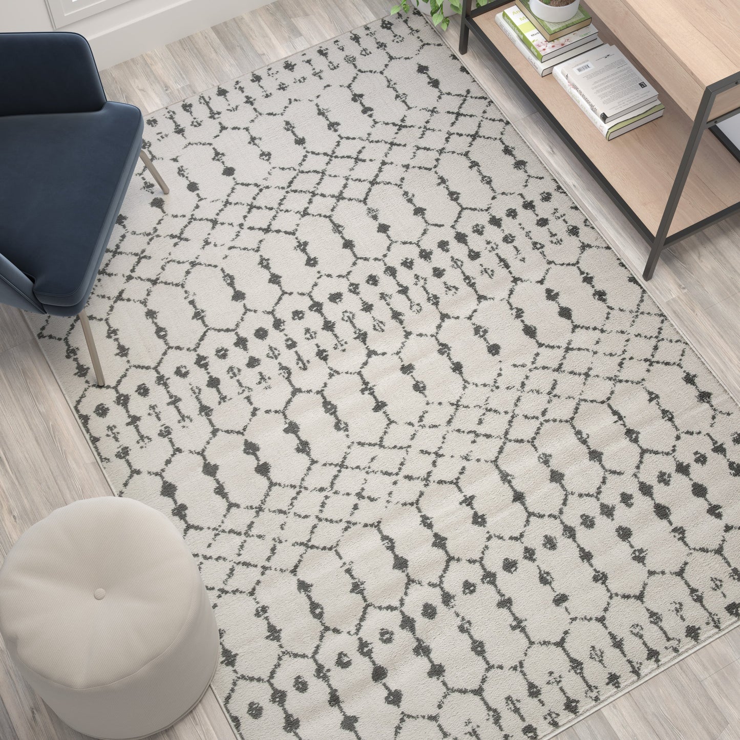 5x7 Ivory & Gray Area Rug RC-CR19-1330-57-IV-GR-GG