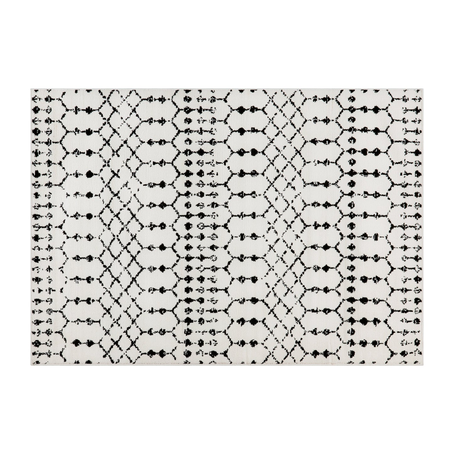 5x7 Ivory & Black Area Rug RC-CR19-1330-57-WH-GG