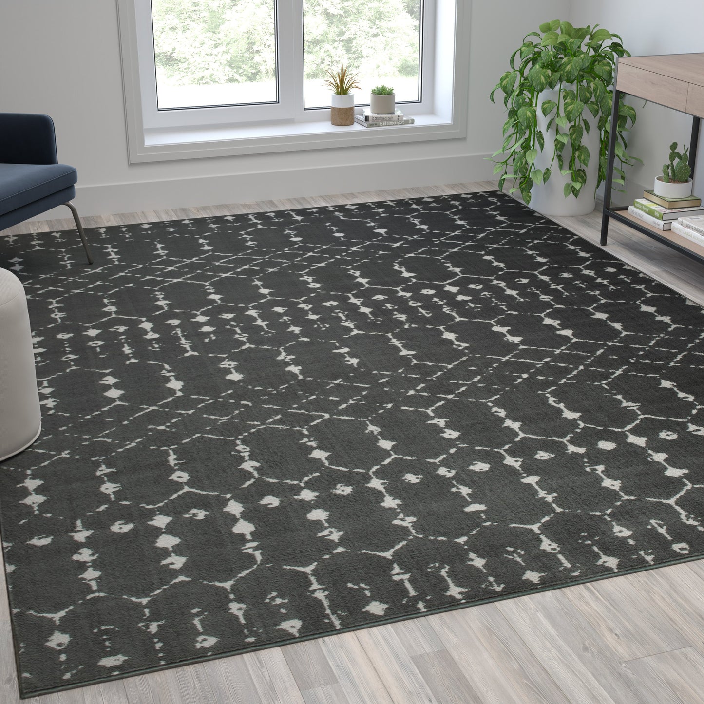 8x10 Dark Gray/Ivory Area Rug RC-CR19-1330-810-GR-GG