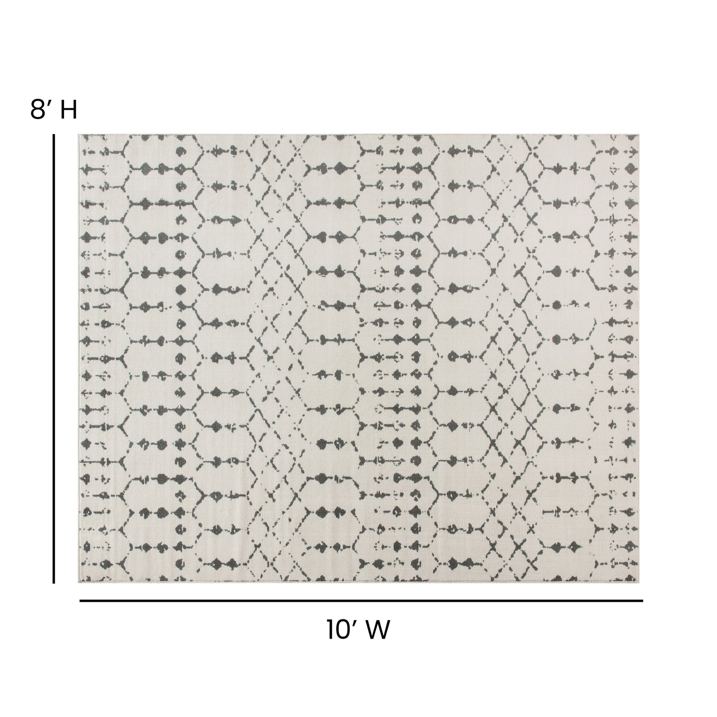 8x10 Ivory & Gray Area Rug RC-CR19-1330-810-IV-GR-GG