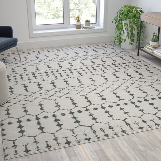 8x10 Ivory & Gray Area Rug RC-CR19-1330-810-IV-GR-GG