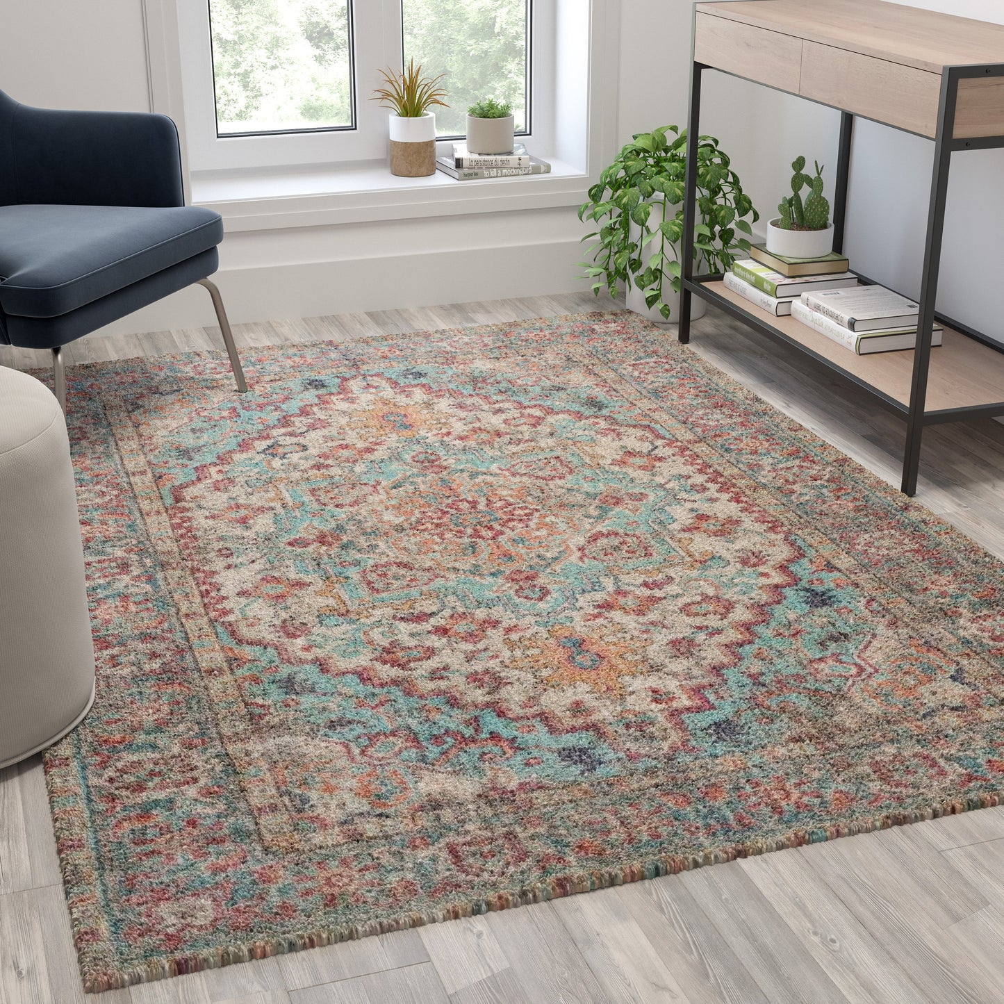 5' x 7' Multicolor Area Rug RC-EG-202101-01-57-BL-GG