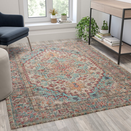 5' x 7' Multicolor Area Rug RC-EG-202101-01-57-BL-GG