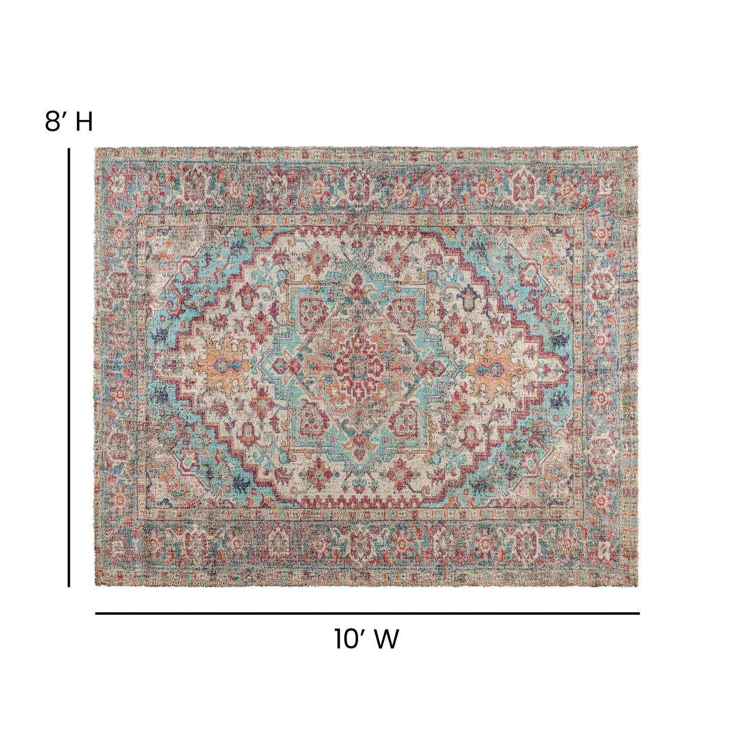 8' x 10' Multicolor Area Rug RC-EG-202101-01-810-BL-GG