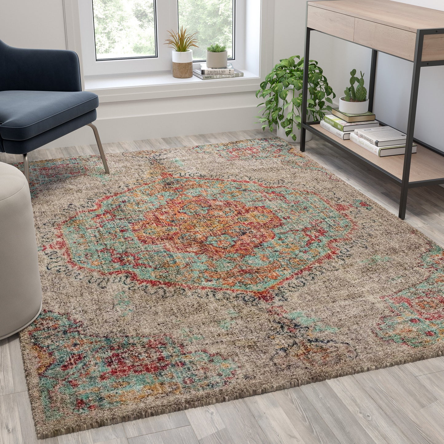 5' x 7' Multicolor Area Rug RC-EG-202101-02-57-GR-GG