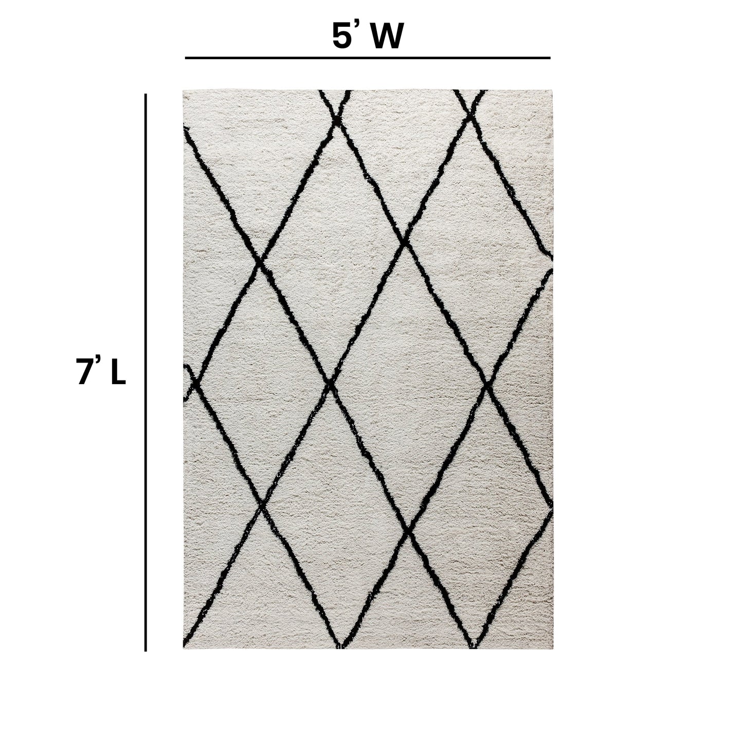 5x7 Ivory & Black Area Rug RC-KJ-181070-01-57-GG