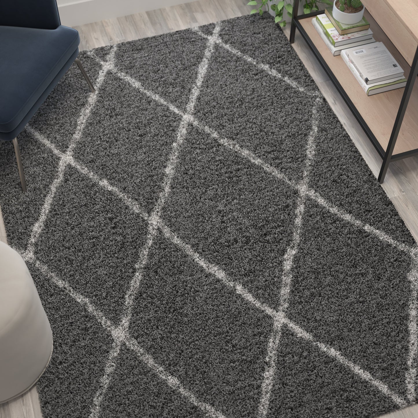 5x7 Charcoal & Ivory Area Rug RC-KJ-181070-01-57-GR-IV-GG
