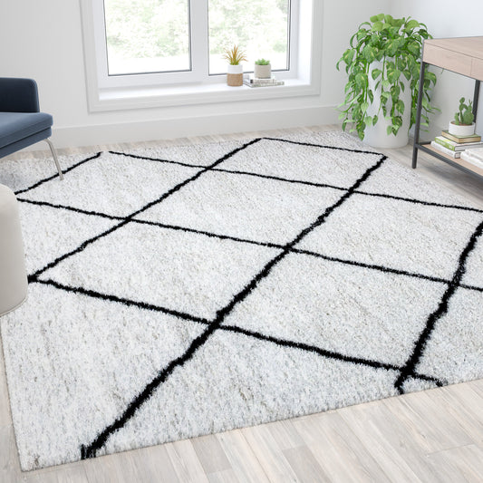 8x10 Ivory & Black Area Rug RC-KJ-181070-01-810-GG