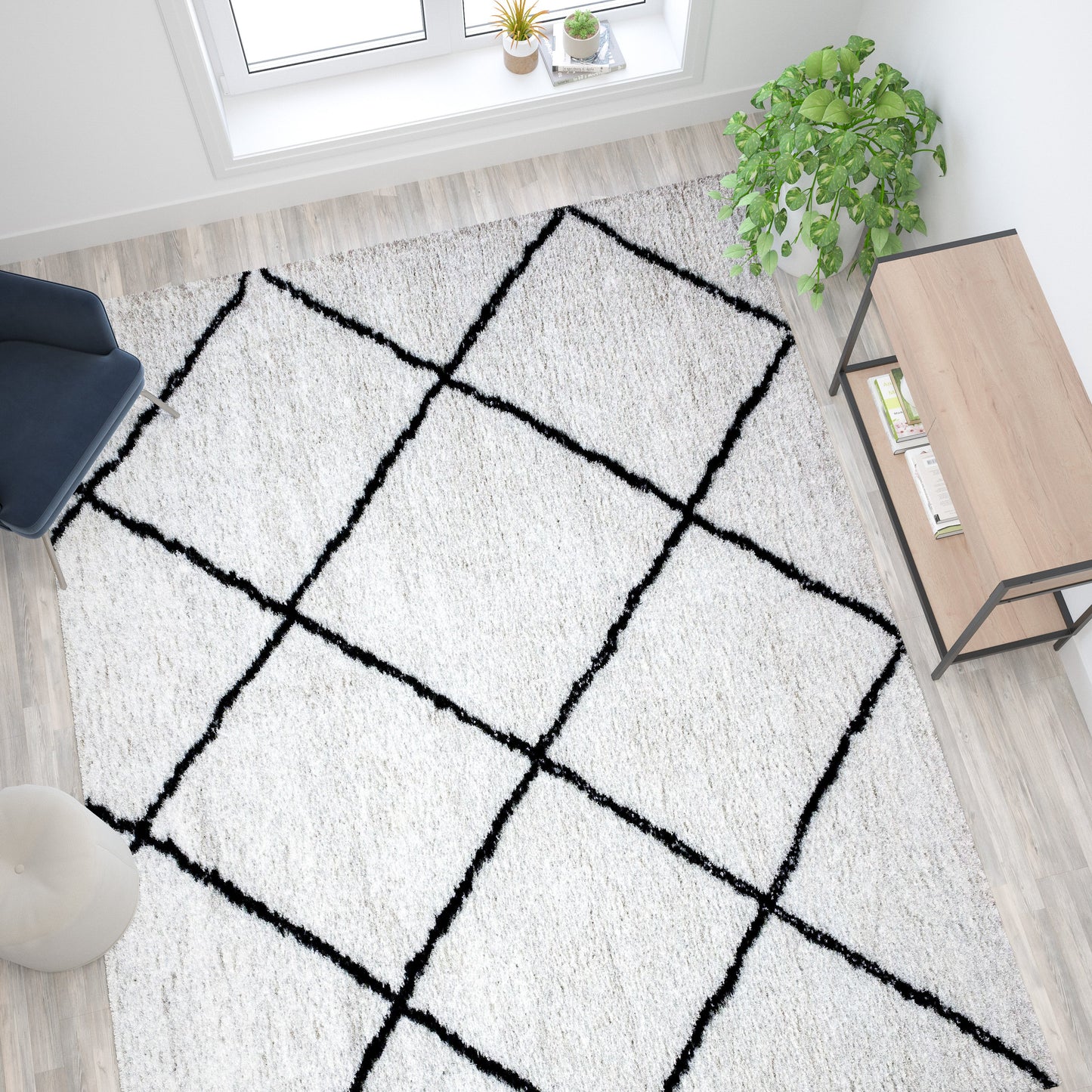 8x10 Ivory & Black Area Rug RC-KJ-181070-01-810-GG