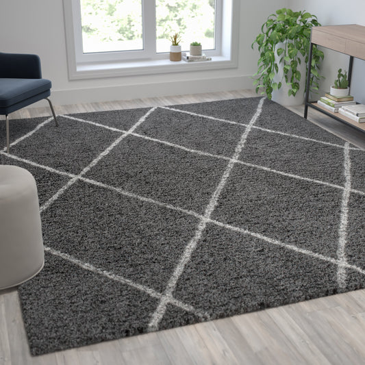 8x10 Charcoal & Ivory Area Rug RC-KJ-181070-01-810-GR-IV-GG