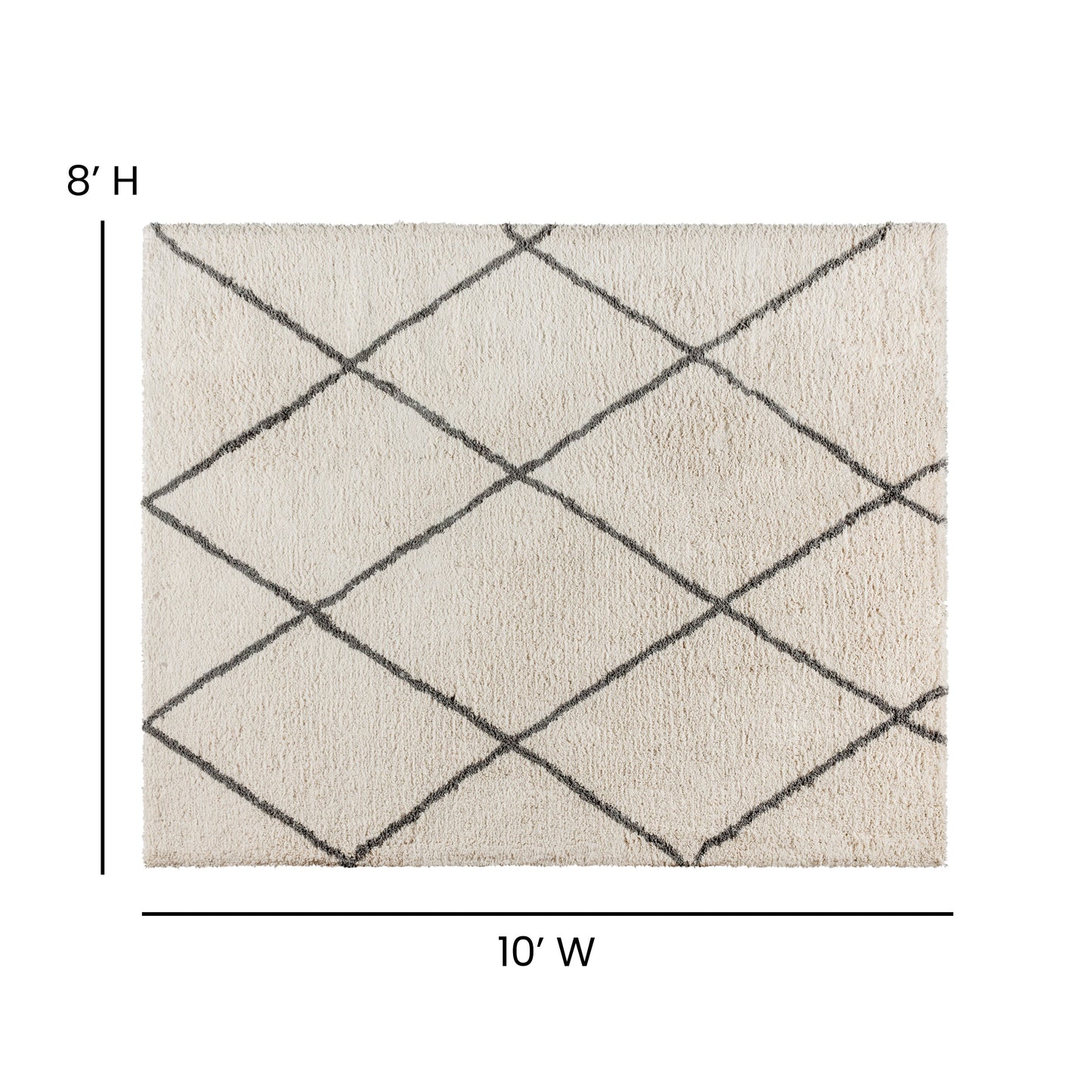 8x10 Ivory & Black Area Rug RC-KJ-181070-01-810-IV-GR-GG