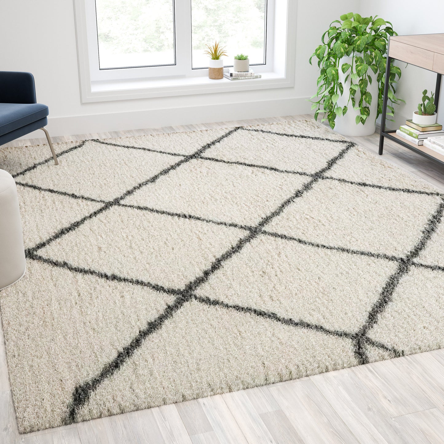 8x10 Ivory & Black Area Rug RC-KJ-181070-01-810-IV-GR-GG