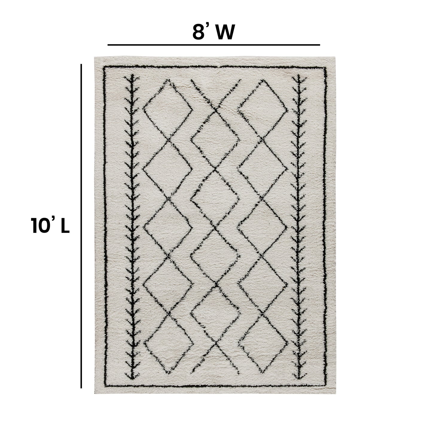 8x10 Ivory & Black Area Rug RC-MS-202012-01-810-GG