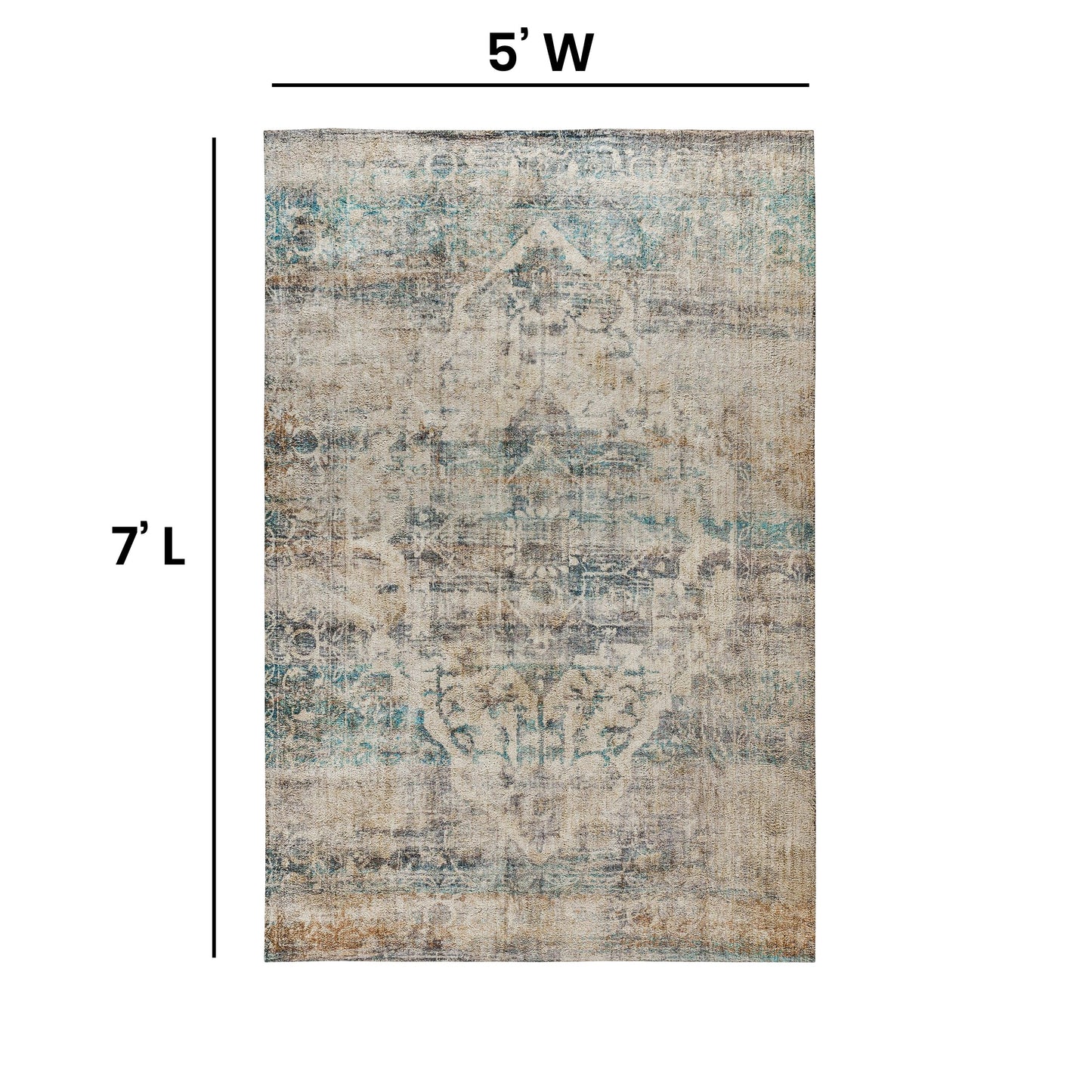 5' x 7' Multicolor Area Rug RC-RG19-016-57-GG
