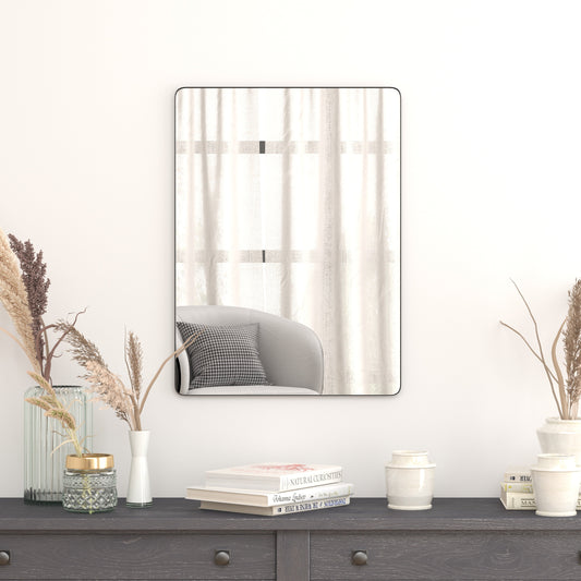 Black 22" x 30" Wall Mirror RH-M001-SRC5676MB-BK-GG
