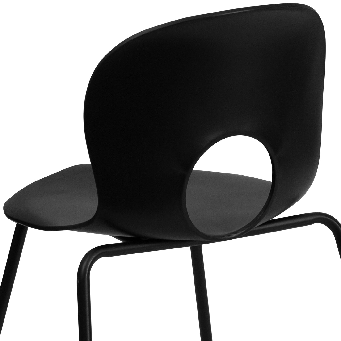 Black Plastic Stack Chair RUT-NC258-BK-GG