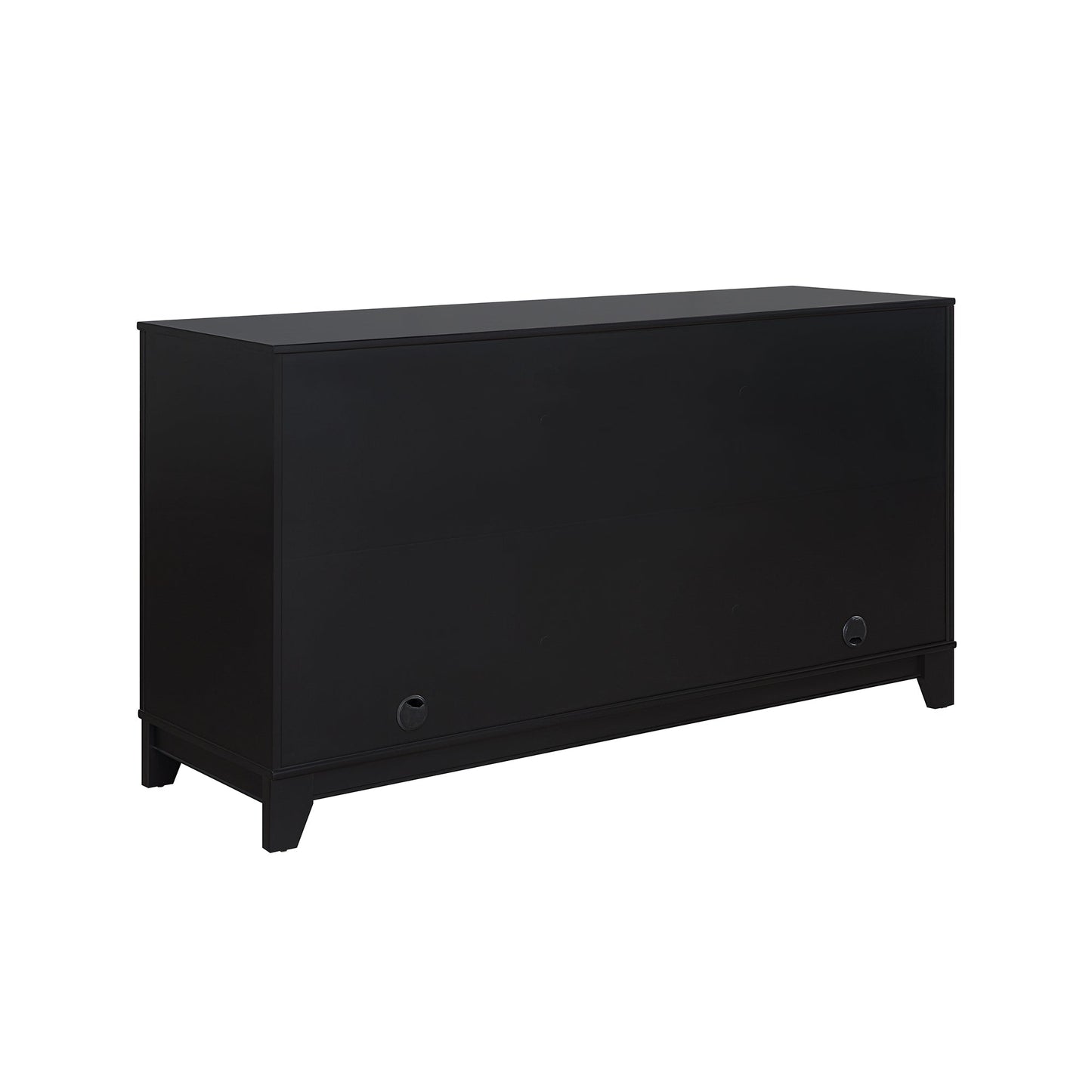 Manhattan Comfort Sheridan 59.05 Modern Cane Sideboard with Adjustable Shelves in Black SB-4GLF-BK