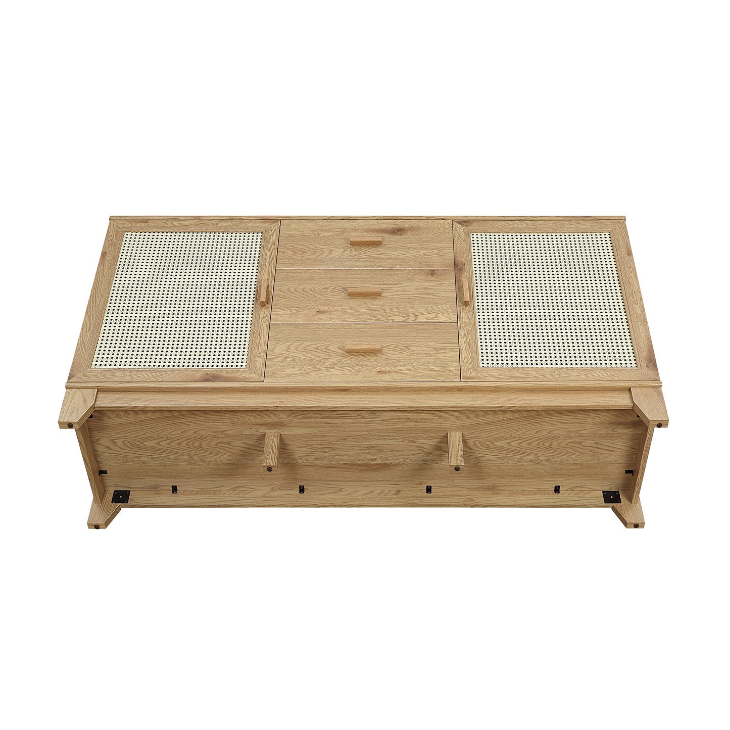 Manhattan Comfort Sheridan 59.05 Modern Cane Sideboard with Adjustable Shelves in Nature SB-4GLF-NA