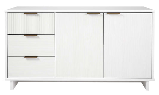 Manhattan Comfort Granville 55.07" Modern Sideboard with 3 Full Extension Drawers in White SB-5001