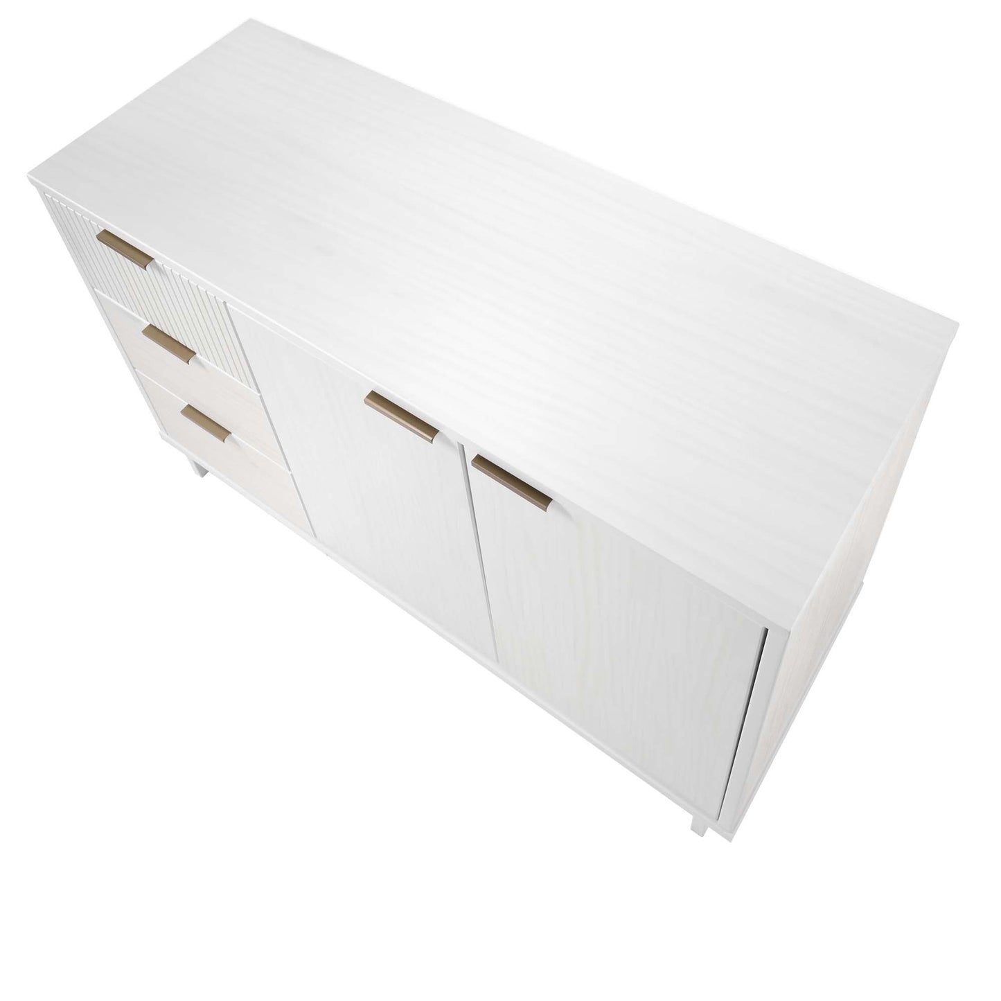 Manhattan Comfort Granville 55.07" Modern Sideboard with 3 Full Extension Drawers in White SB-5001