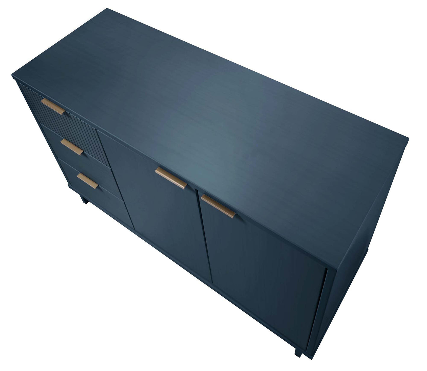 Manhattan Comfort Granville 55.07" Modern Sideboard with 3 Full Extension Drawers in Midnight Blue SB-5004