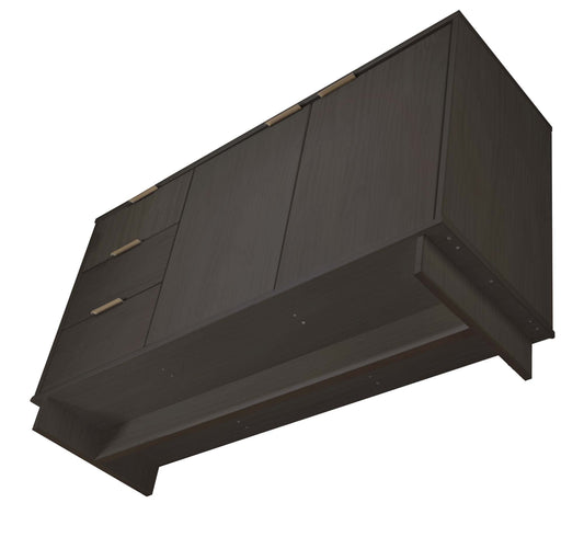Manhattan Comfort Granville 55.07" Modern Sideboard with 3 Full Extension Drawers in Dark Grey SB-5005