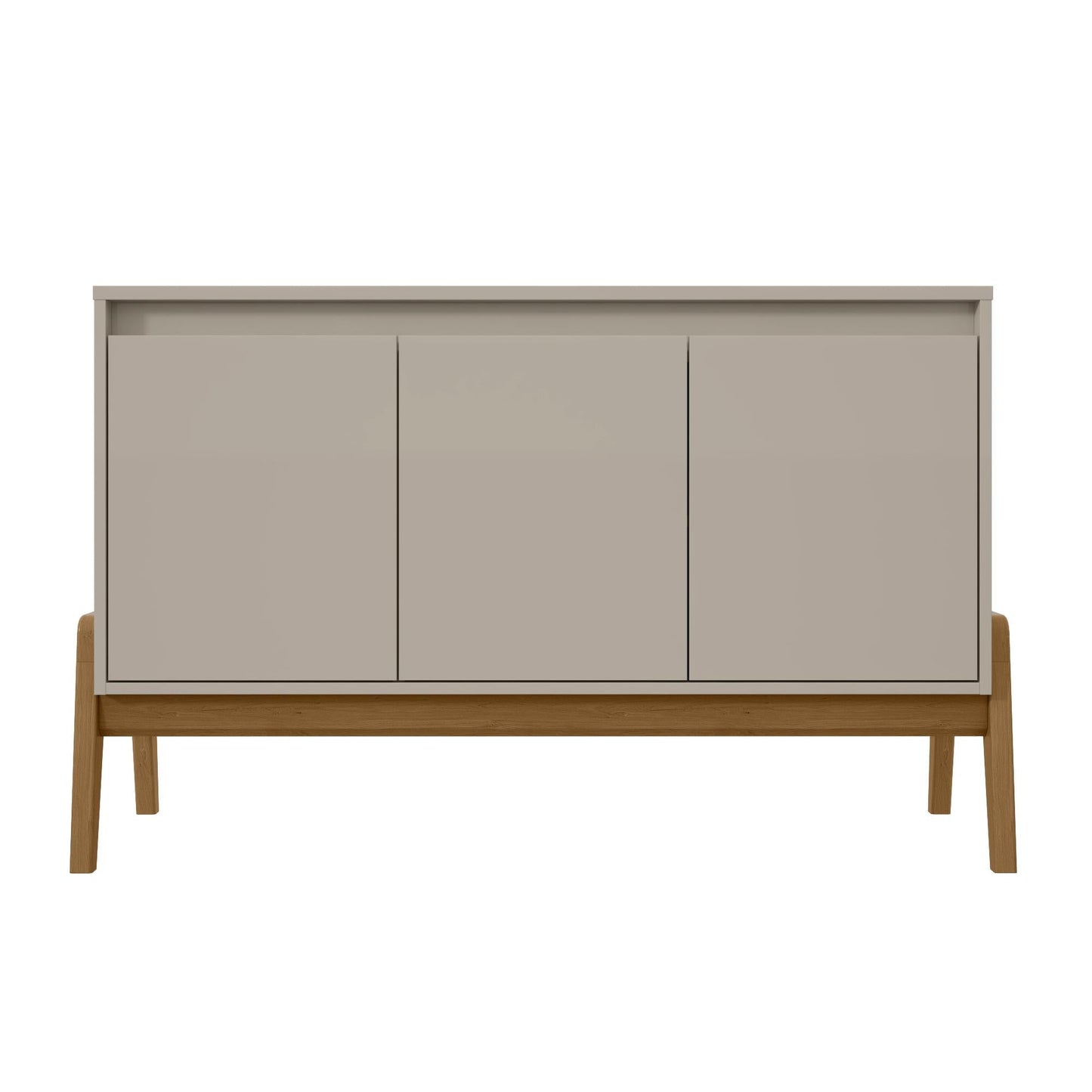 Manhattan Comfort Mid-Century Modern Gales 48.50 Sideboard with Solid Wood Legs in Greige SB-62676-OW