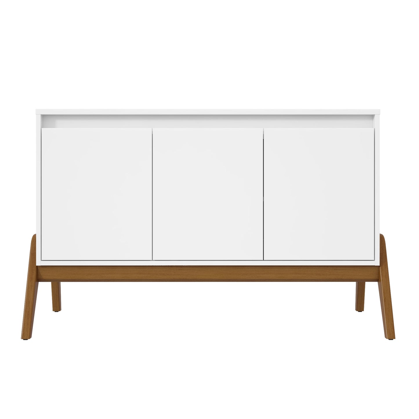 Manhattan Comfort Mid-Century Modern Gales 48.50 Sideboard with Solid Wood Legs in Matte White SB-62676-WH