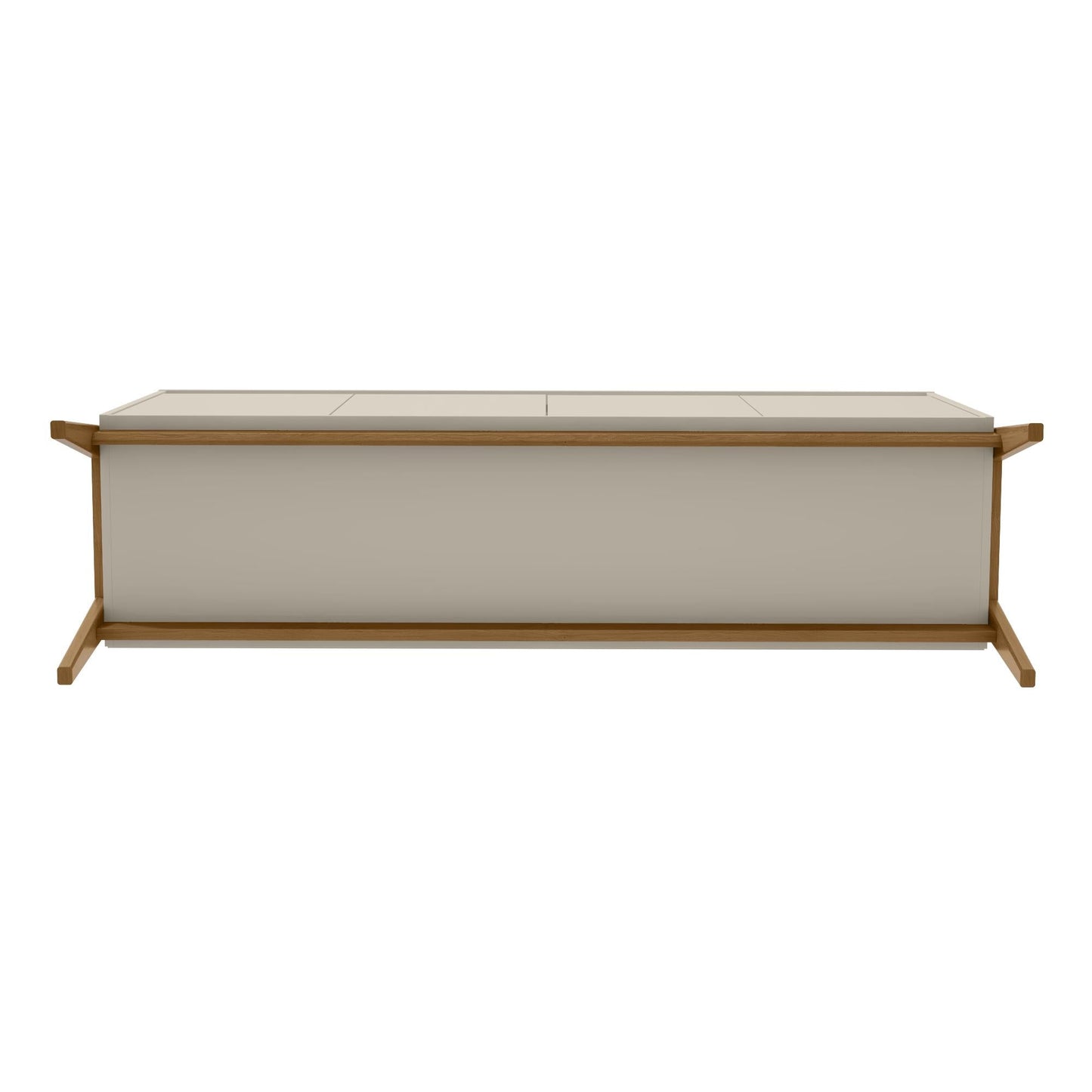 Manhattan Comfort Mid-Century Modern Gales 63.32 Sideboard with Solid Wood Legs in Greige SB-62722-OW
