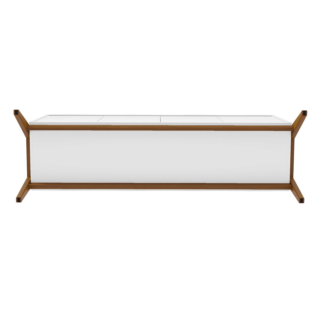 Manhattan Comfort Mid-Century Modern Gales 63.32 Sideboard with Solid Wood Legs in Matte White