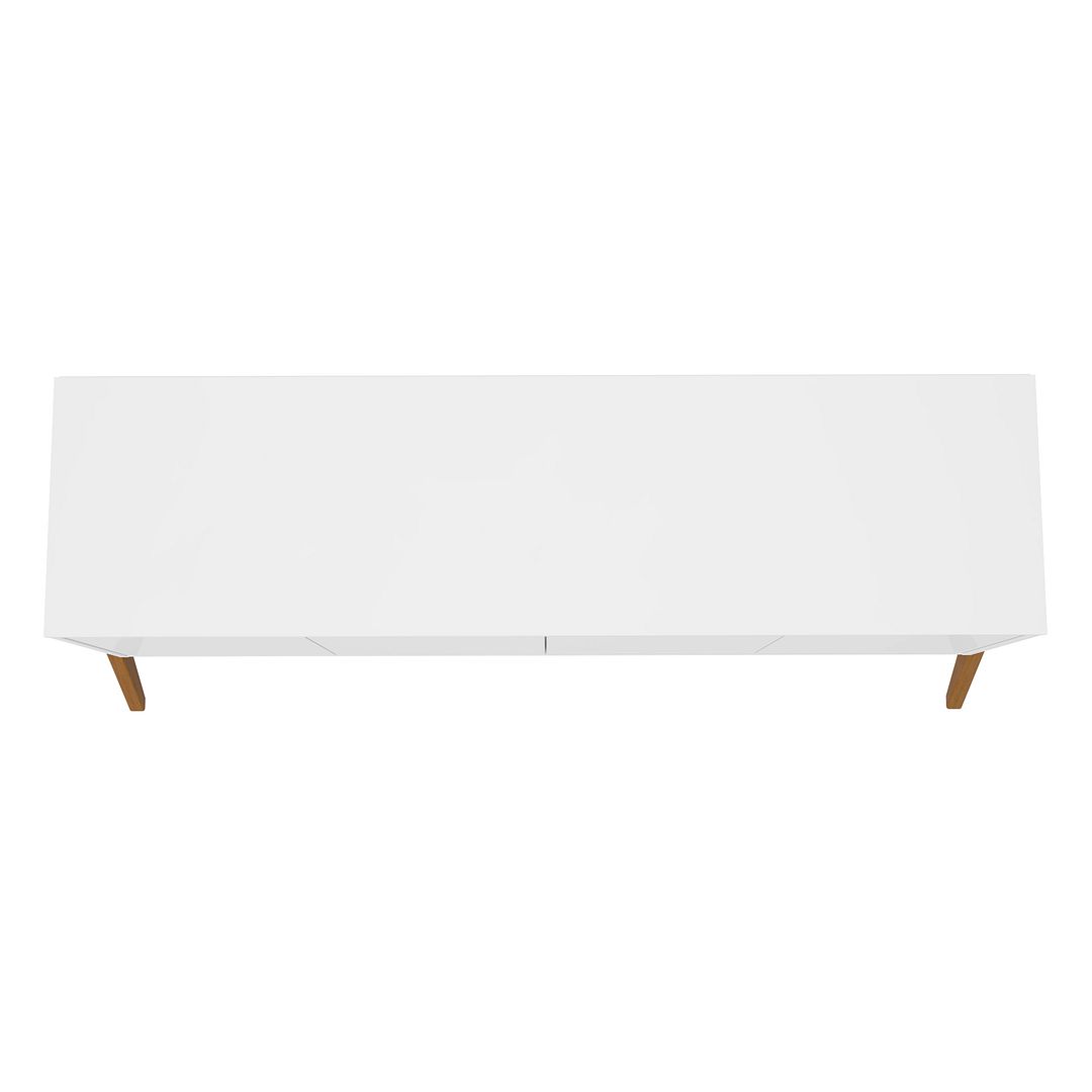 Manhattan Comfort Mid-Century Modern Gales 63.32 Sideboard with Solid Wood Legs in Matte White