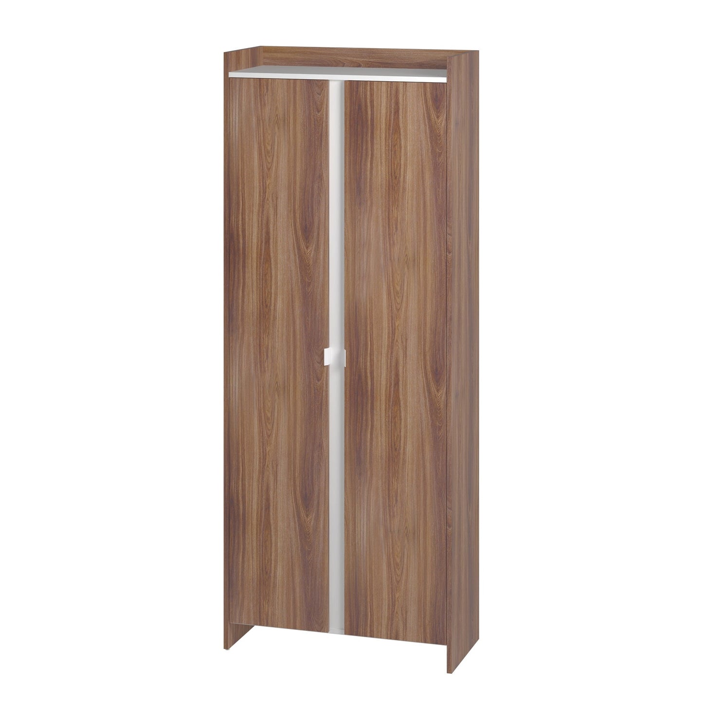 Manhattan Comfort Mid-Century Modern Ratzer Storage Cabinet with 11 Shelves in Brown and White SC-317AMC192