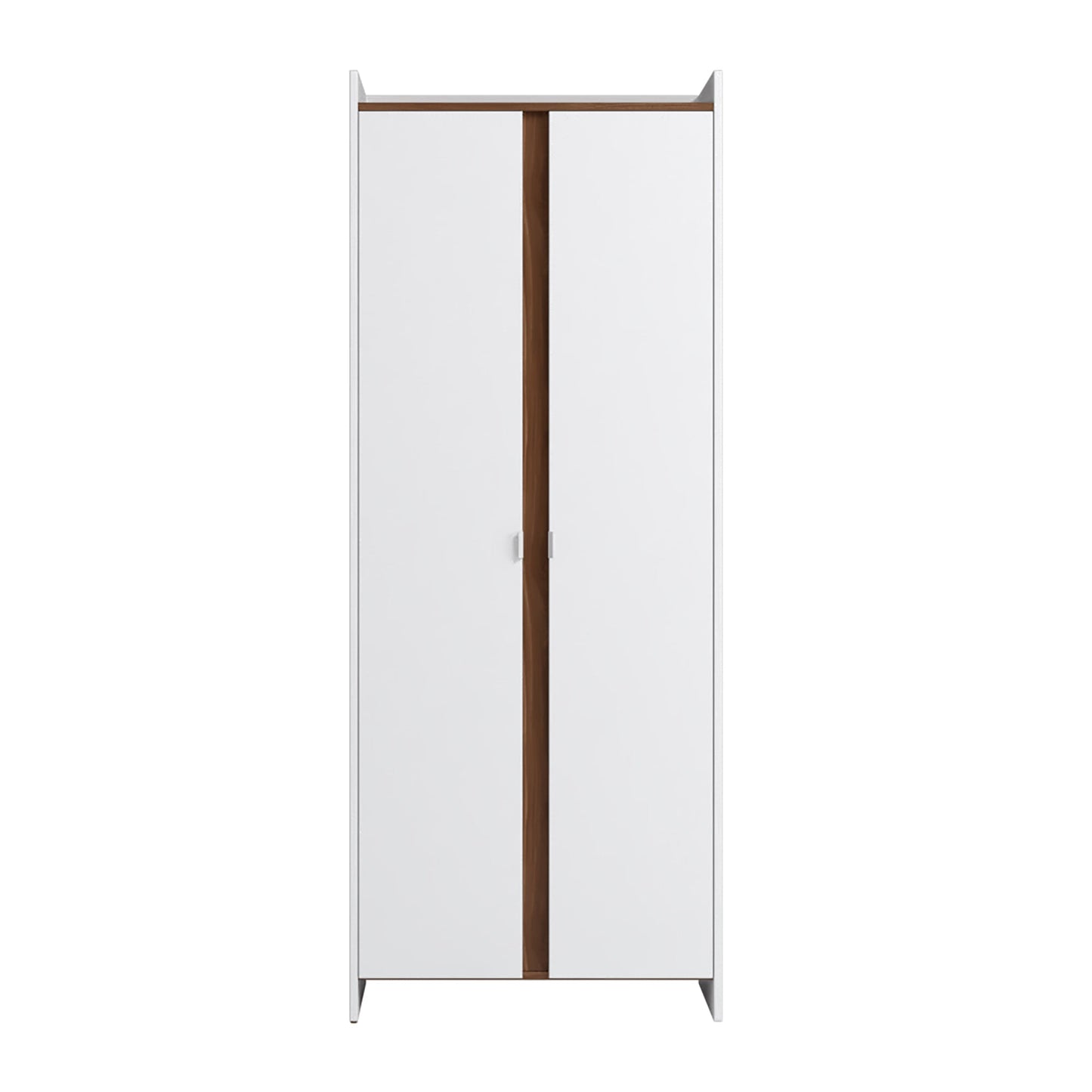 Manhattan Comfort Mid-Century Modern Ratzer Storage Cabinet with 11 Shelves in White and Brown SC-317AMC193